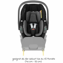 3in1 Babyschale & Reboarder-Set FamilyFix 360 ab Geburt bis 4 Jahre (40 - 105 cm) mit Babyschale Pebble 360 & Kindersitz Pearl 360 inkl. Isofix-Basis FamilyFix, Schutzunterlage & Schnullertasche - Black - Kollektion 2025
