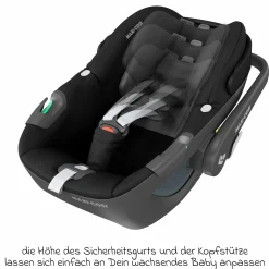 3in1 Babyschale & Reboarder-Set FamilyFix 360 ab Geburt bis 4 Jahre (40 - 105 cm) mit Babyschale Pebble 360 & Kindersitz Pearl 360 inkl. Isofix-Basis FamilyFix, Schutzunterlage & Schnullertasche - Black - Kollektion 2025