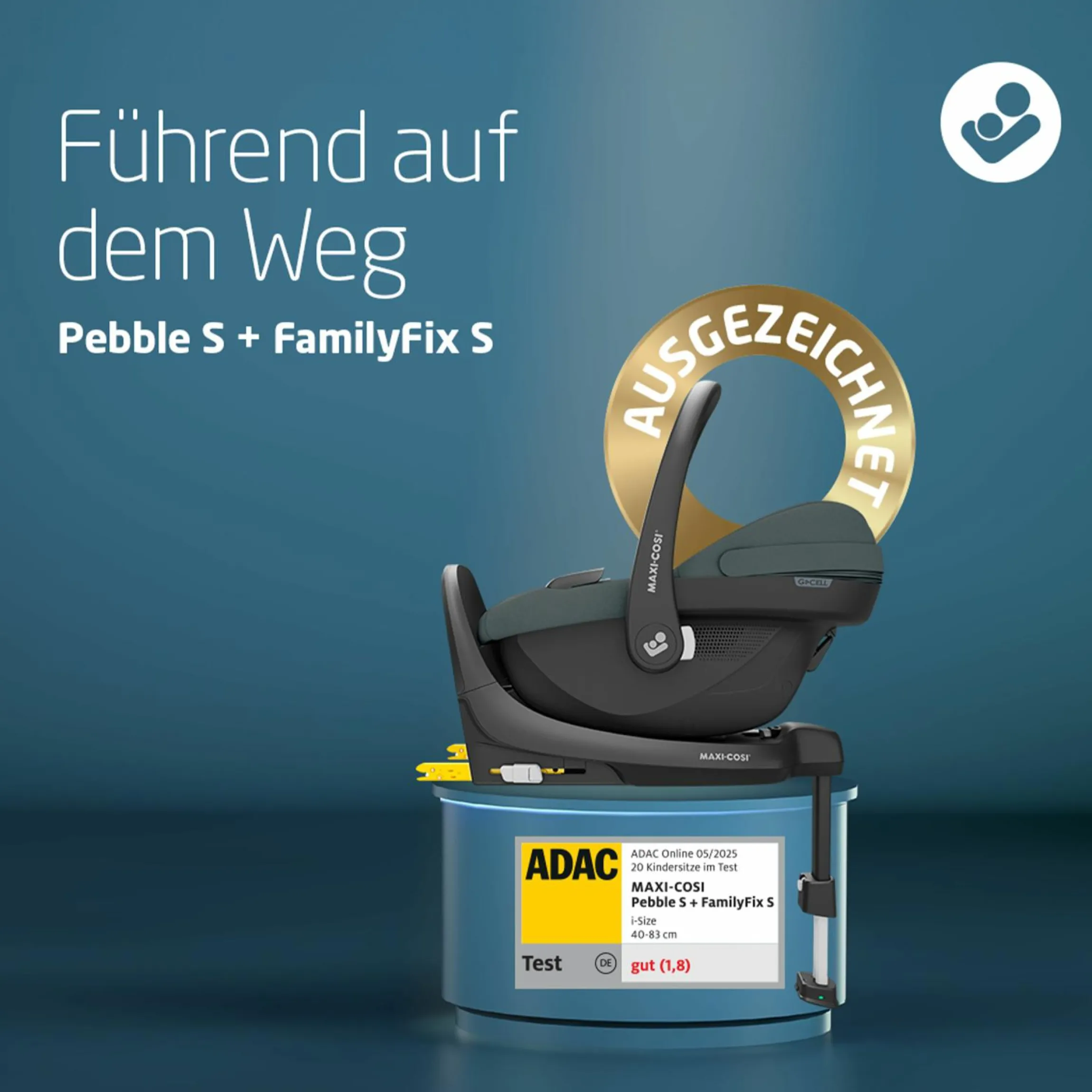 3in1 Babyschalen & Kindersitz-Set FamilyFix S ab Geburt bis 4 Jahre (40cm - 105 cm mit Babyschale Pebble S & Kindersitz Pearl S inkl. Isofix-Basis FamilyFix S, Schutzunterlage & Schnullertasche - Tonal Black - Kollektion 2025