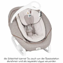 2-in-1 Babyschaukel All Ways Soother ab Geburt - 9 Monate 8 Schaukelbewegungen in 2 Richtungen, als Wippe nutzbar inkl. Mobile mit 3 Stoff-Figuren - Littel Adventures - Kollektion 2025