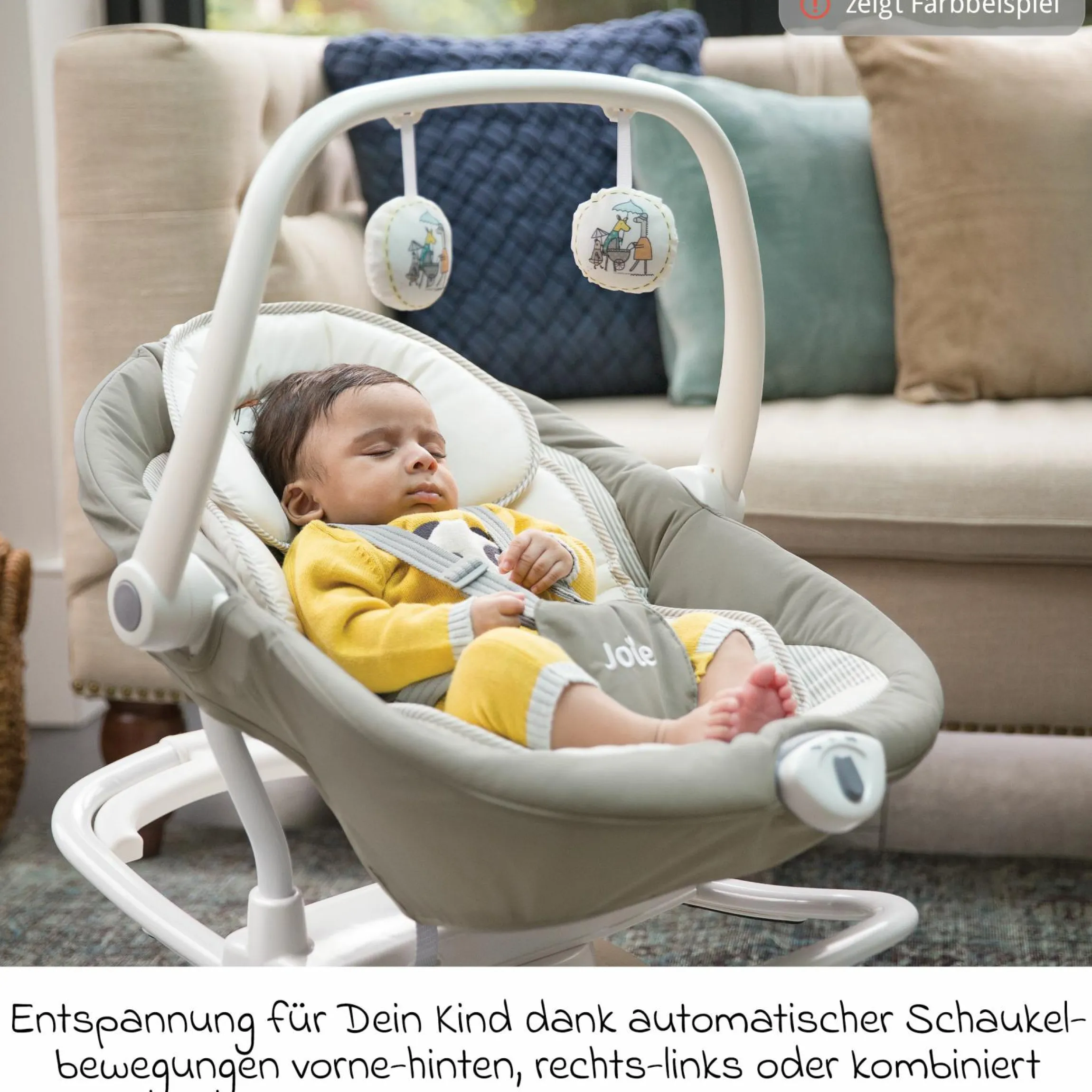 2in1 Babyschaukel Sansa ab Geburt - 9 kg abnehmbarer Sitz als Babywippe nutzbar - Palms - Kollektion 2025