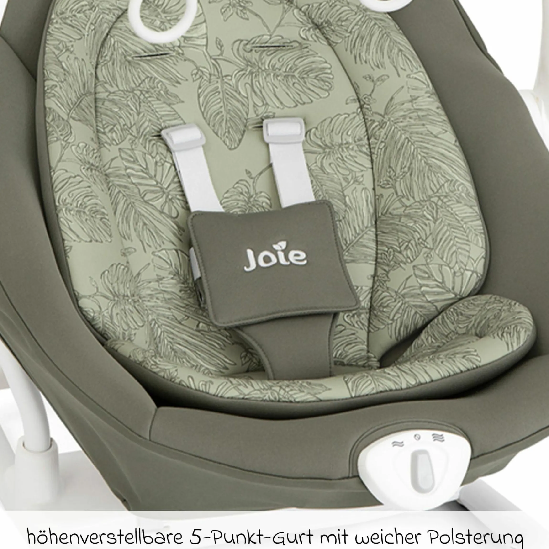 2in1 Babyschaukel Sansa ab Geburt - 9 kg abnehmbarer Sitz als Babywippe nutzbar - Palms - Kollektion 2025