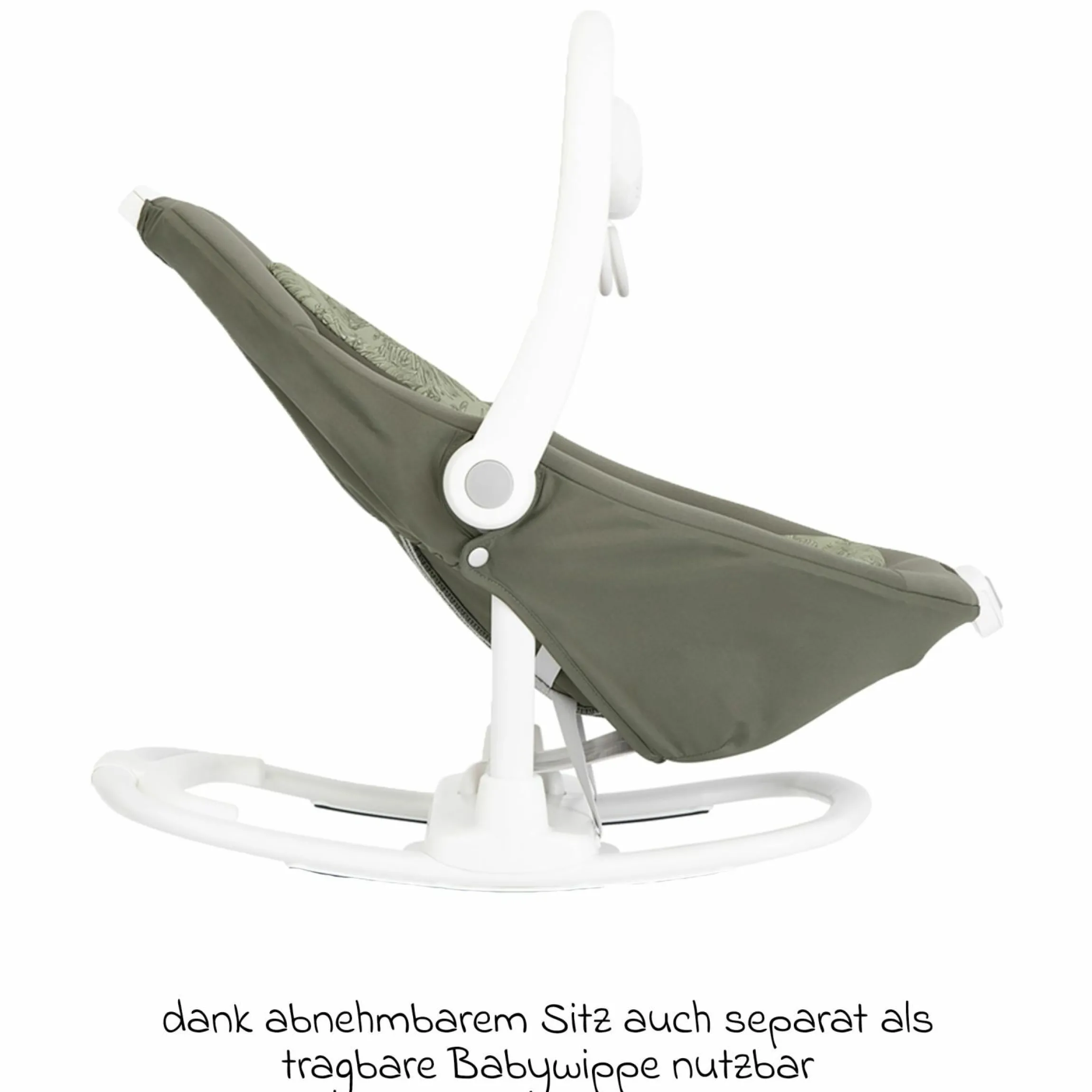 2in1 Babyschaukel Sansa ab Geburt - 9 kg abnehmbarer Sitz als Babywippe nutzbar - Palms - Kollektion 2025
