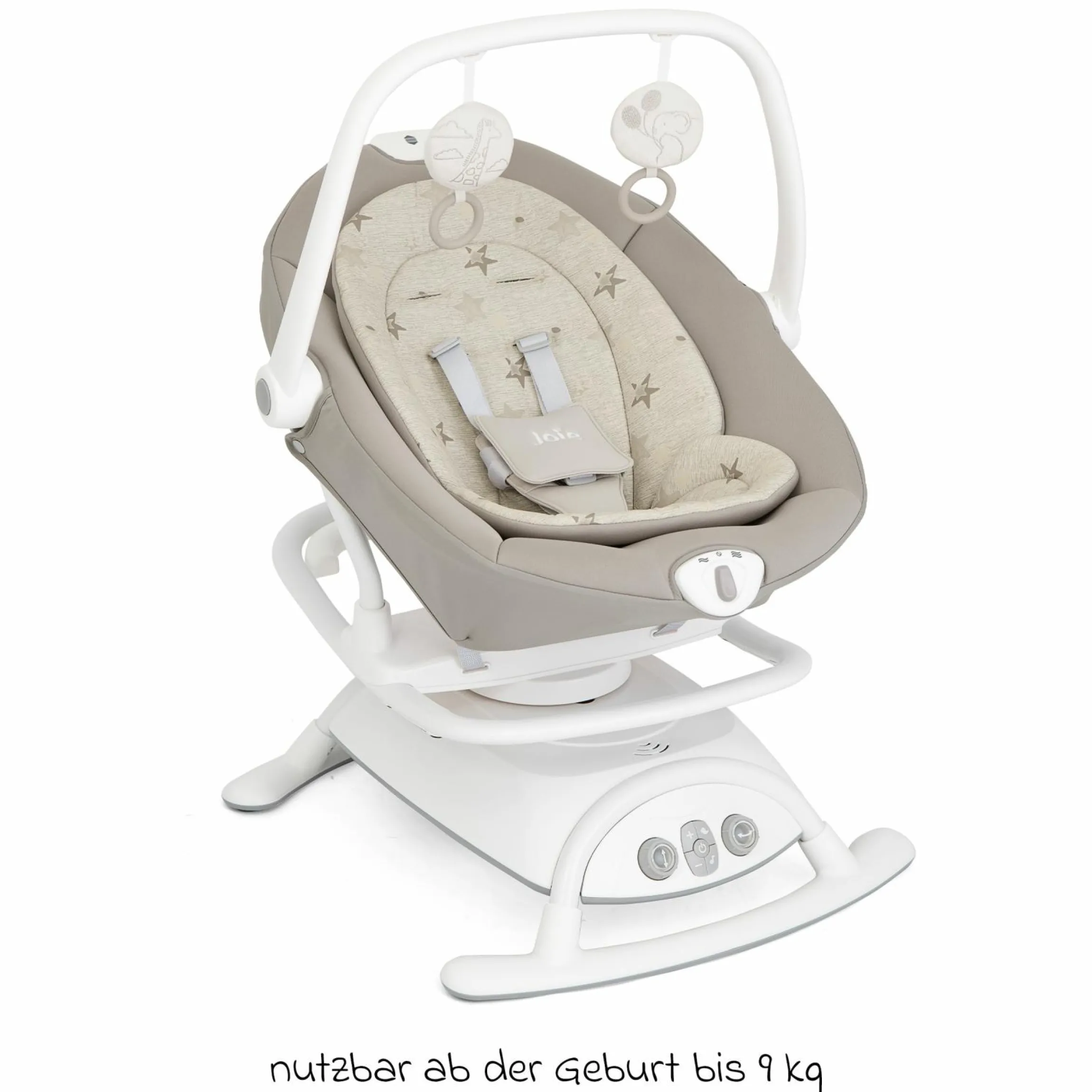 2in1 Babyschaukel Sansa ab Geburt - 9 kg abnehmbarer Sitz als Babywippe nutzbar - Cosmo Tan - Kollektion 2025
