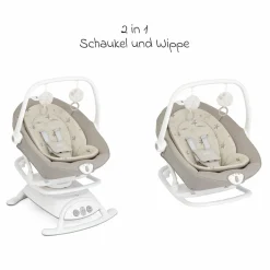 2in1 Babyschaukel Sansa ab Geburt - 9 kg abnehmbarer Sitz als Babywippe nutzbar - Cosmo Tan - Kollektion 2025