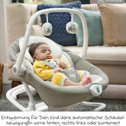 2in1 Babyschaukel Sansa ab Geburt - 9 kg abnehmbarer Sitz als Babywippe nutzbar - Cosmo Tan - Kollektion 2025