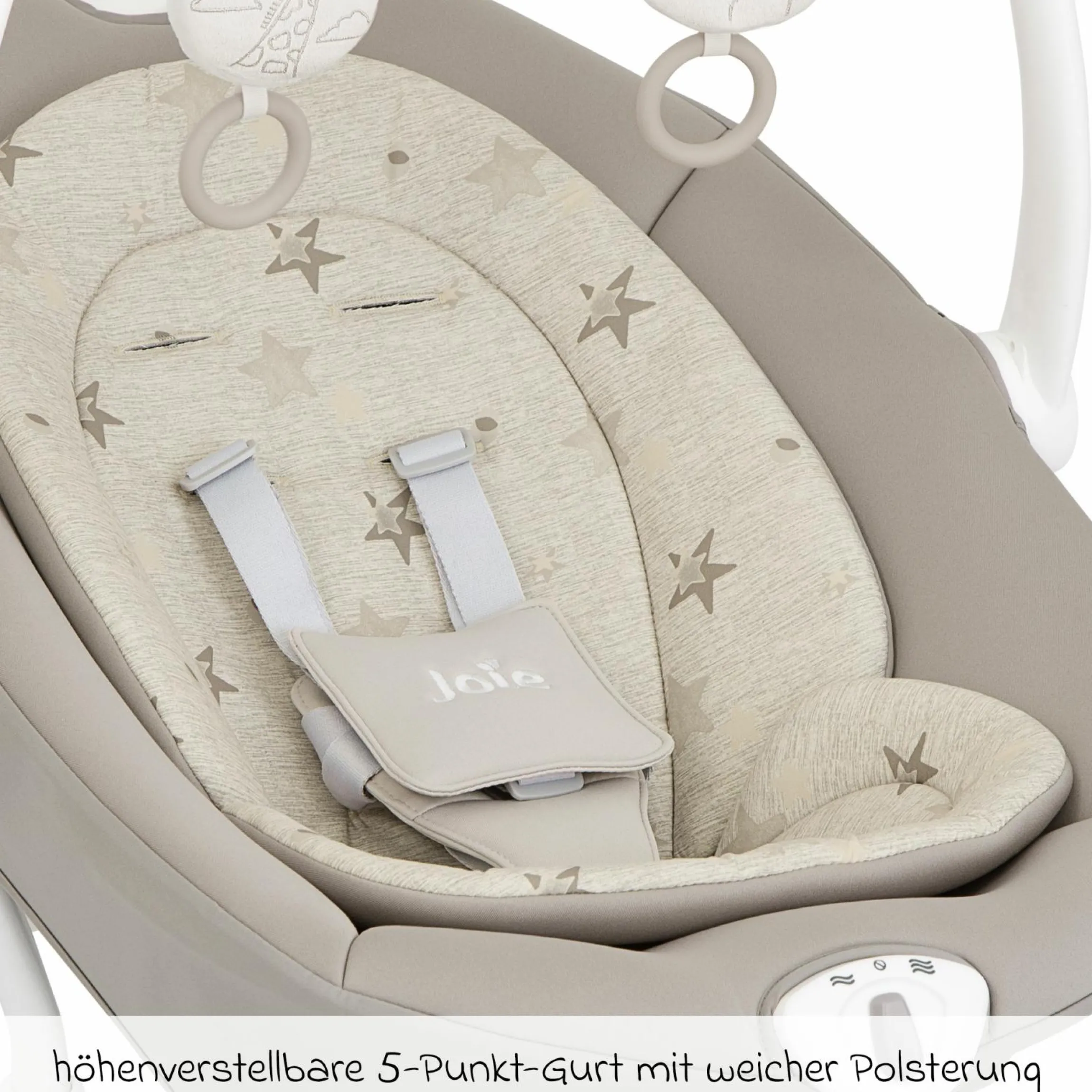 2in1 Babyschaukel Sansa ab Geburt - 9 kg abnehmbarer Sitz als Babywippe nutzbar - Cosmo Tan - Kollektion 2025