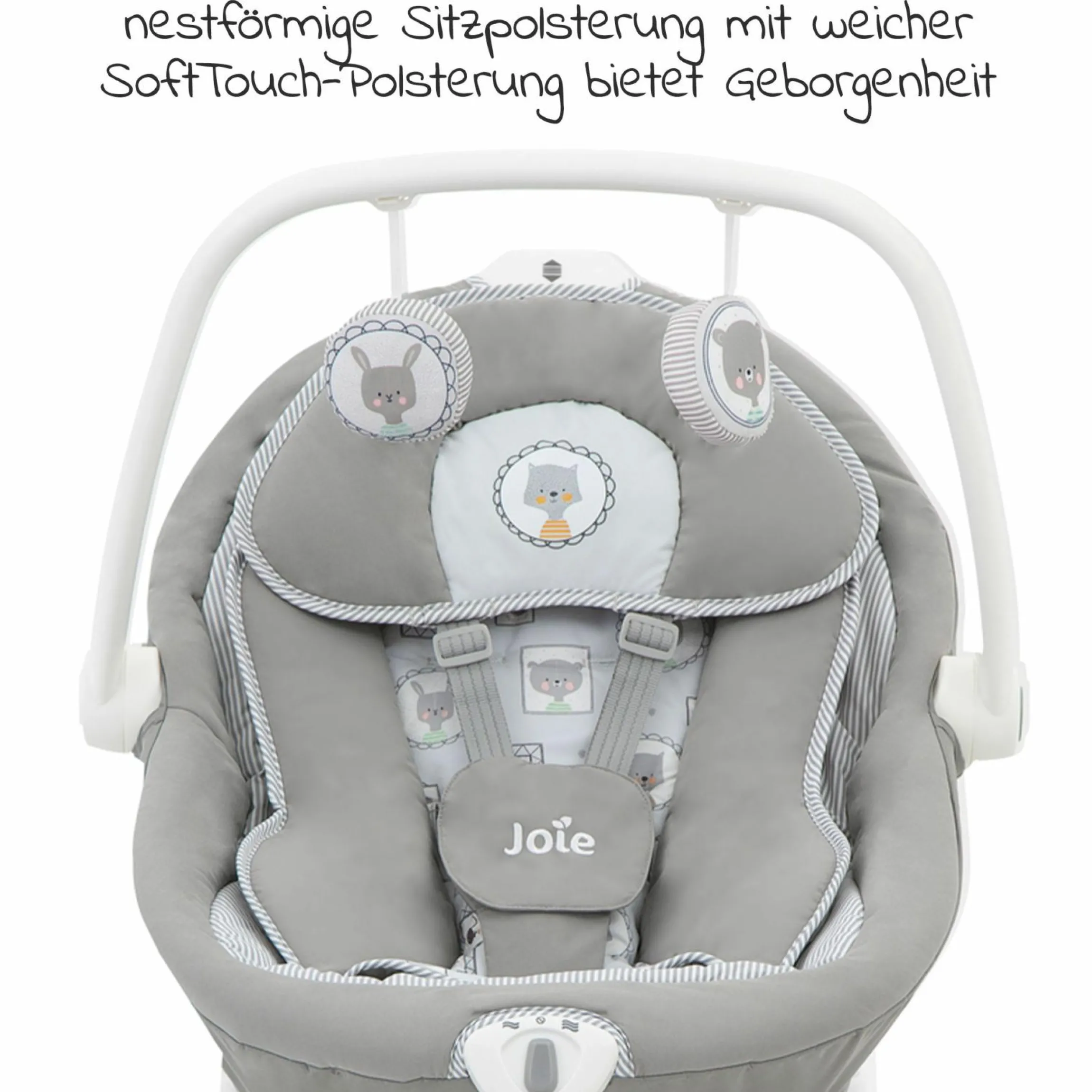2in1 Babyschaukel Sansa ab Geburt - 9 kg abnehmbarer Sitz als Babywippe nutzbar - Portrait