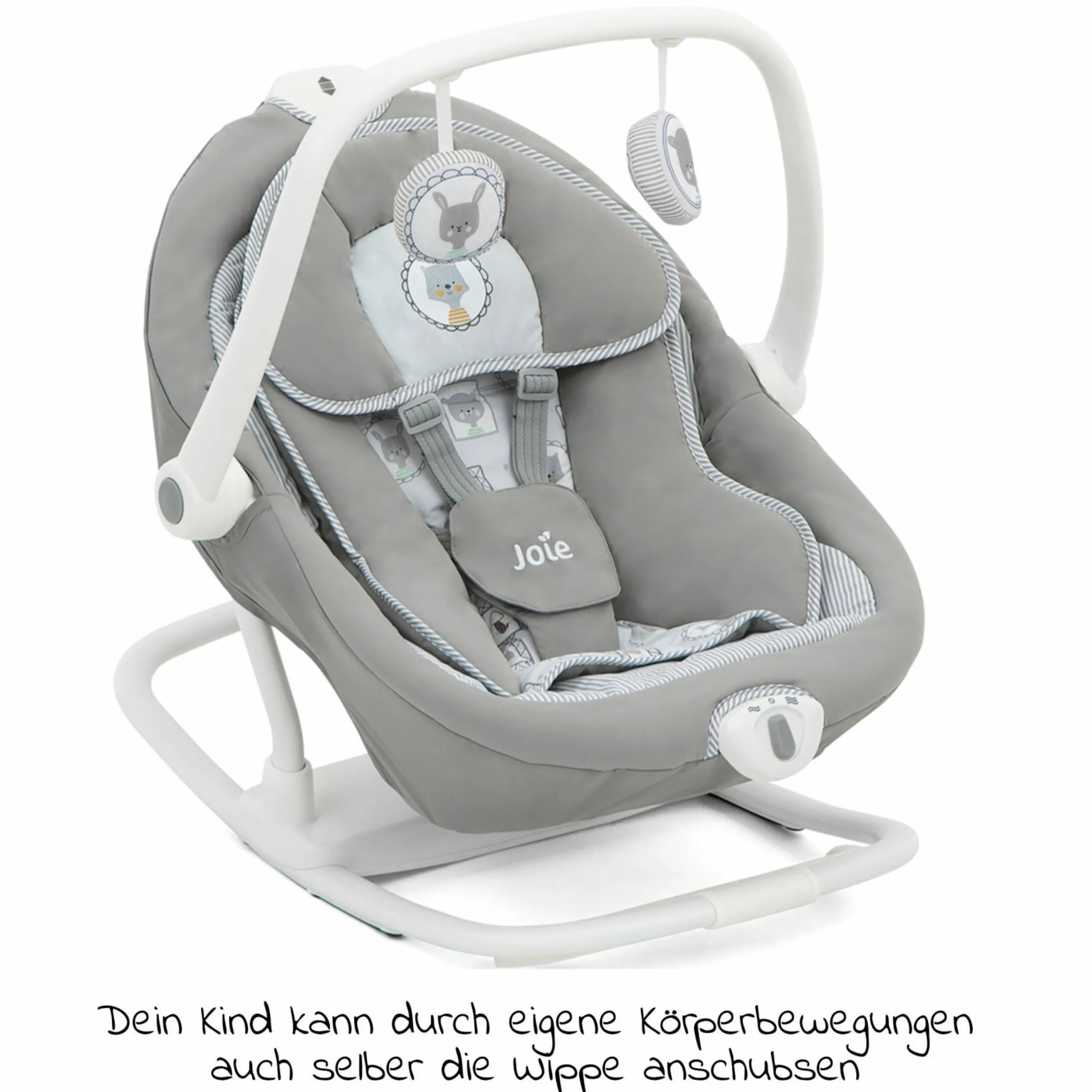 2in1 Babyschaukel Sansa ab Geburt - 9 kg abnehmbarer Sitz als Babywippe nutzbar - Portrait