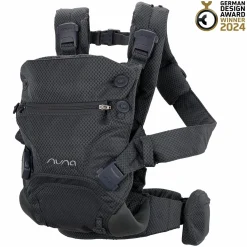 4in1 Babytrage CUDL Clik für Neugeborene ab 3,5 kg bis 16 kg einsetzbar mit 4 Tragepositionen, Klickverschluss inkl. Zubehör - Denim - Kollektion 2025