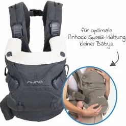 4in1 Babytrage CUDL Clik für Neugeborene ab 3,5 kg bis 16 kg einsetzbar mit 4 Tragepositionen, Klickverschluss inkl. Zubehör - Denim - Kollektion 2025