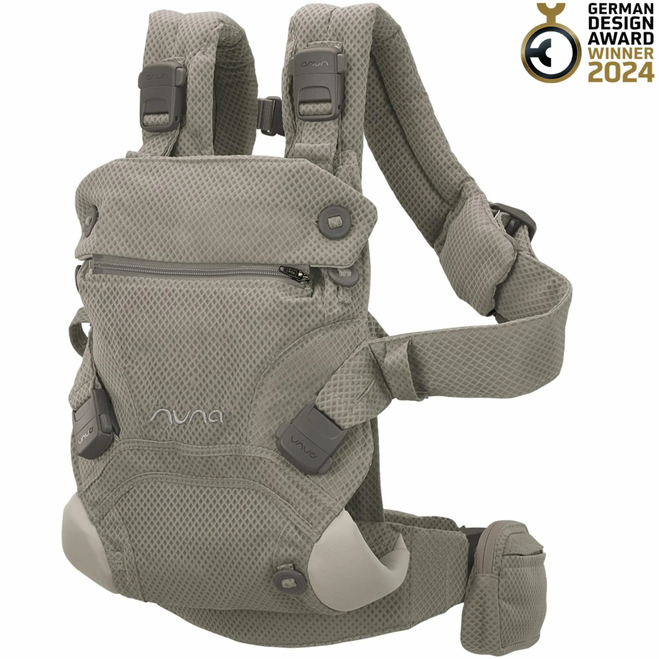 4in1 Babytrage CUDL Clik für Neugeborene ab 3,5 kg bis 16 kg einsetzbar mit 4 Tragepositionen, Klickverschluss inkl. Zubehör - Fog - Kollektion 2025