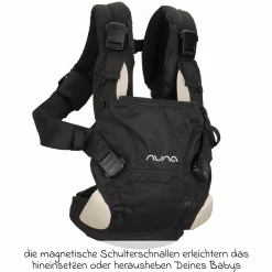 4in1 Babytrage CUDL Clik für Neugeborene ab 3,5 kg bis 16 kg einsetzbar mit 4 Tragepositionen, Klickverschluss inkl. Zubehör - Caviar - Kollektion 2025