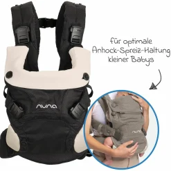 4in1 Babytrage CUDL Clik für Neugeborene ab 3,5 kg bis 16 kg einsetzbar mit 4 Tragepositionen, Klickverschluss inkl. Zubehör - Caviar - Kollektion 2025