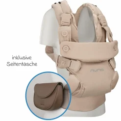 4in1 Babytrage CUDL Luxe für Neugeborene ab 3,5 kg bis 16 kg einsetzbar mit 4 Tragepositionen, Klickverschluss inkl. Zubehör - Pearl - Kollektion 2025