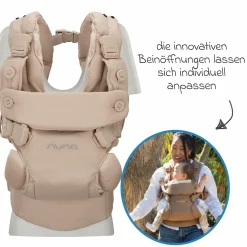 4in1 Babytrage CUDL Luxe für Neugeborene ab 3,5 kg bis 16 kg einsetzbar mit 4 Tragepositionen, Klickverschluss inkl. Zubehör - Pearl - Kollektion 2025