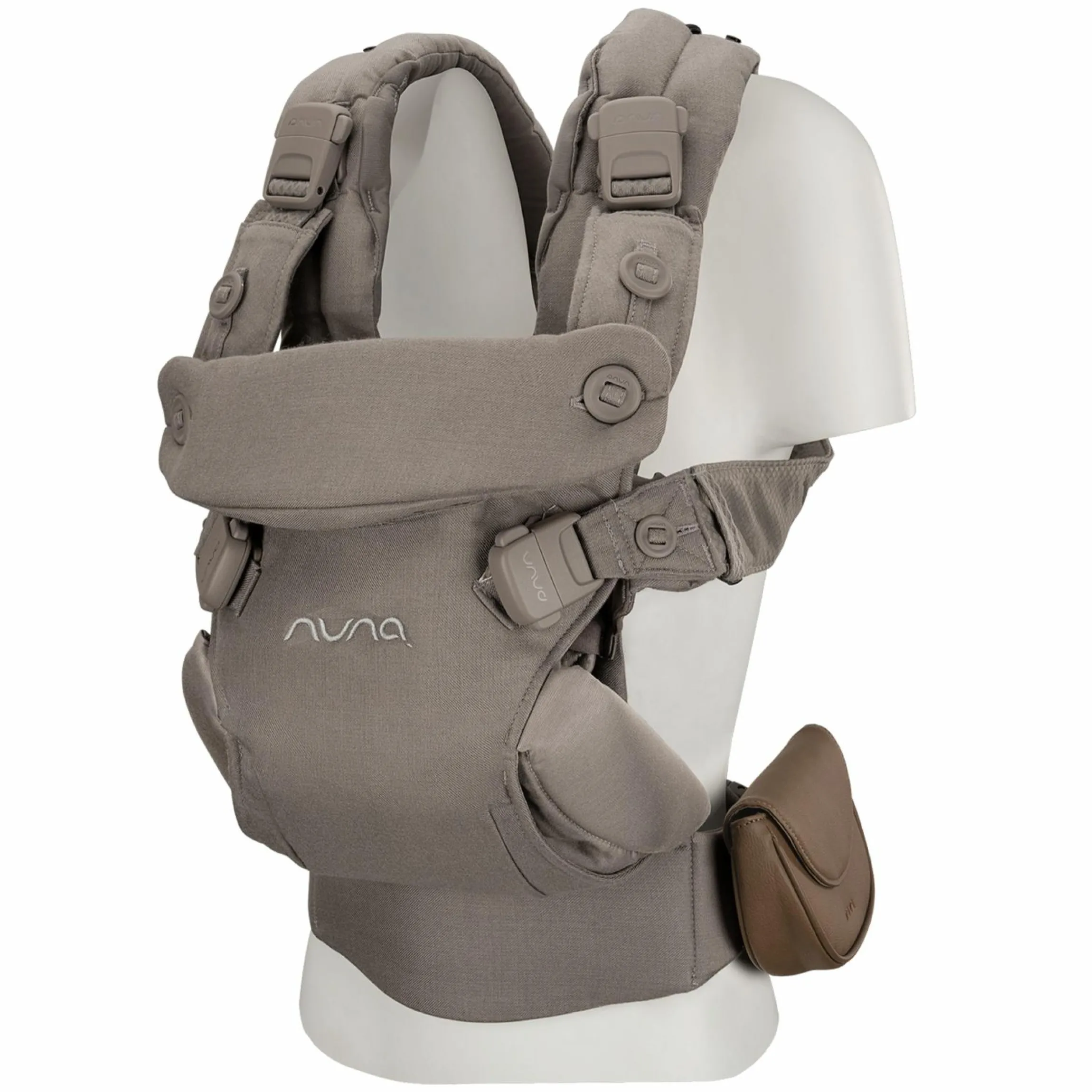 4in1 Babytrage CUDL Luxe für Neugeborene ab 3,5 kg bis 16 kg einsetzbar mit 4 Tragepositionen, Klickverschluss inkl. Zubehör - Pewter - Kollektion 2025