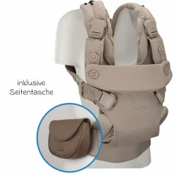 4in1 Babytrage CUDL Luxe für Neugeborene ab 3,5 kg bis 16 kg einsetzbar mit 4 Tragepositionen, Klickverschluss inkl. Zubehör - Quartz - Kollektion 2025