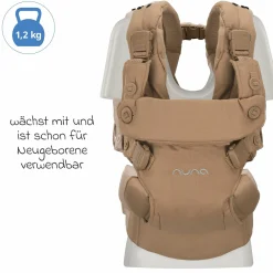 4in1 Babytrage CUDL Luxe für Neugeborene ab 3,5 kg bis 16 kg einsetzbar mit 4 Tragepositionen, Klickverschluss inkl. Zubehör - Canyon - Kollektion 2025