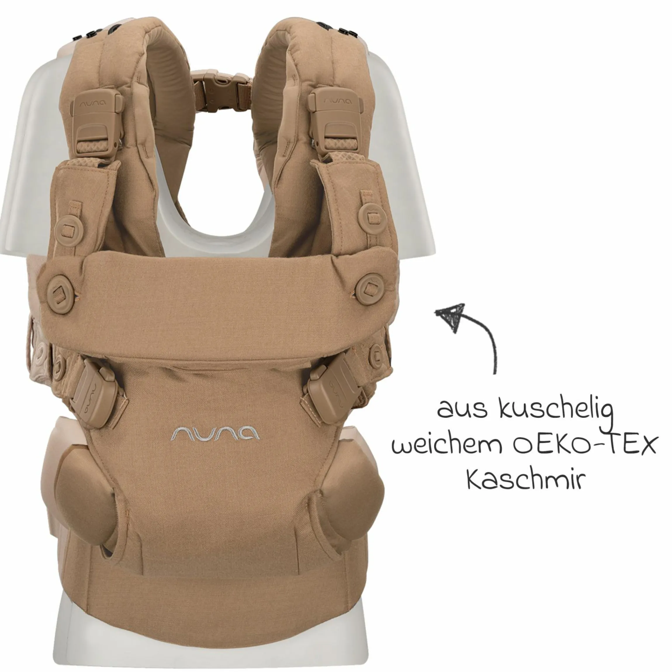 4in1 Babytrage CUDL Luxe für Neugeborene ab 3,5 kg bis 16 kg einsetzbar mit 4 Tragepositionen, Klickverschluss inkl. Zubehör - Canyon - Kollektion 2025