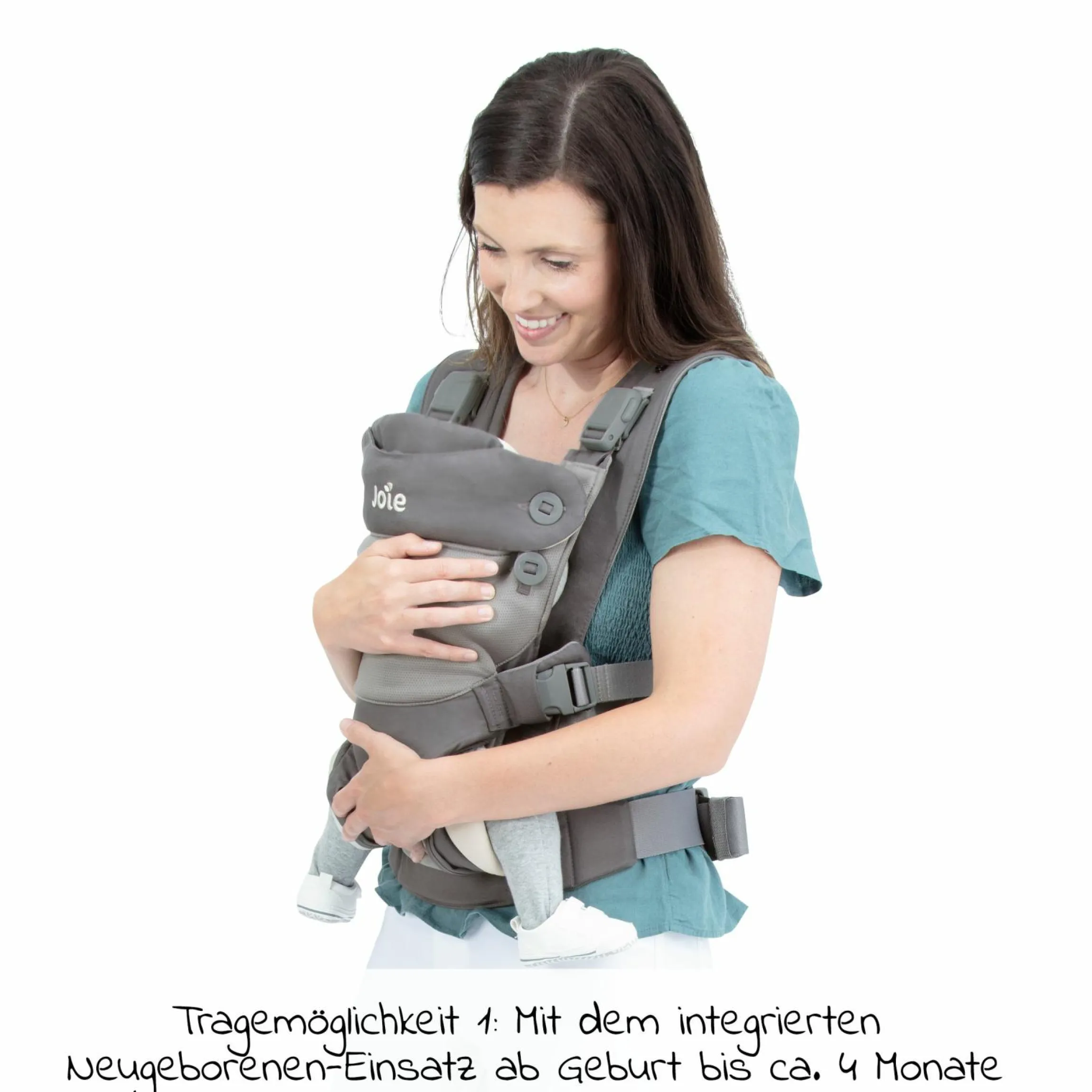 3in1 Babytrage Savvy Lite für Neugeborene ab 3,5 kg bis 14 kg einsetzbar mit 3 Tragepositionen - Cobblestone - Kollektion 2025