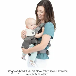 3in1 Babytrage Savvy Lite für Neugeborene ab 3,5 kg bis 14 kg einsetzbar mit 3 Tragepositionen - Cobblestone - Kollektion 2025