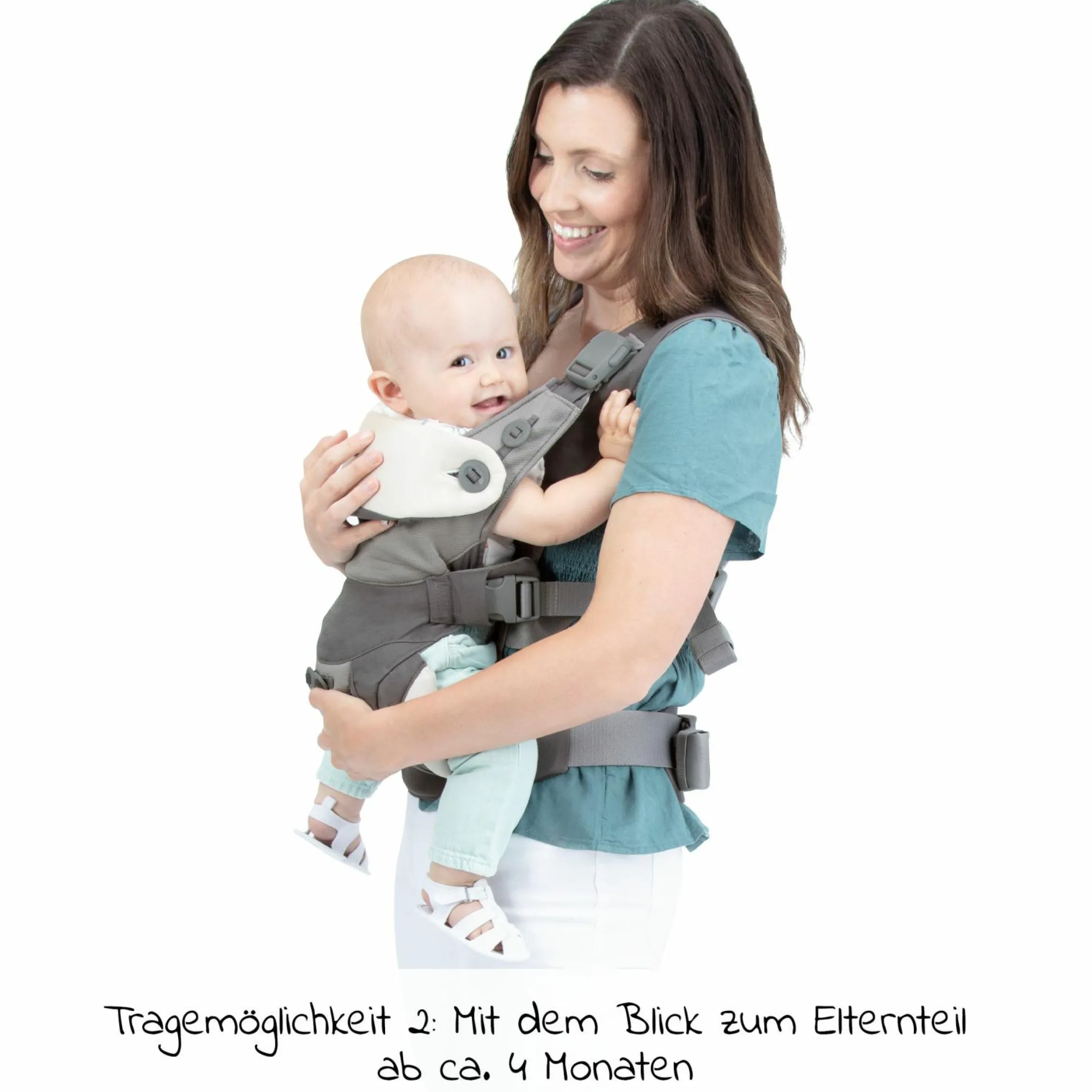 3in1 Babytrage Savvy Lite für Neugeborene ab 3,5 kg bis 14 kg einsetzbar mit 3 Tragepositionen - Cobblestone - Kollektion 2025