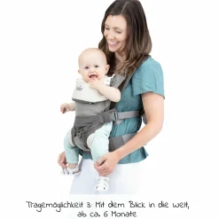 3in1 Babytrage Savvy Lite für Neugeborene ab 3,5 kg bis 14 kg einsetzbar mit 3 Tragepositionen - Cobblestone - Kollektion 2025