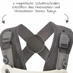 3in1 Babytrage Savvy Lite für Neugeborene ab 3,5 kg bis 14 kg einsetzbar mit 3 Tragepositionen - Cobblestone - Kollektion 2025