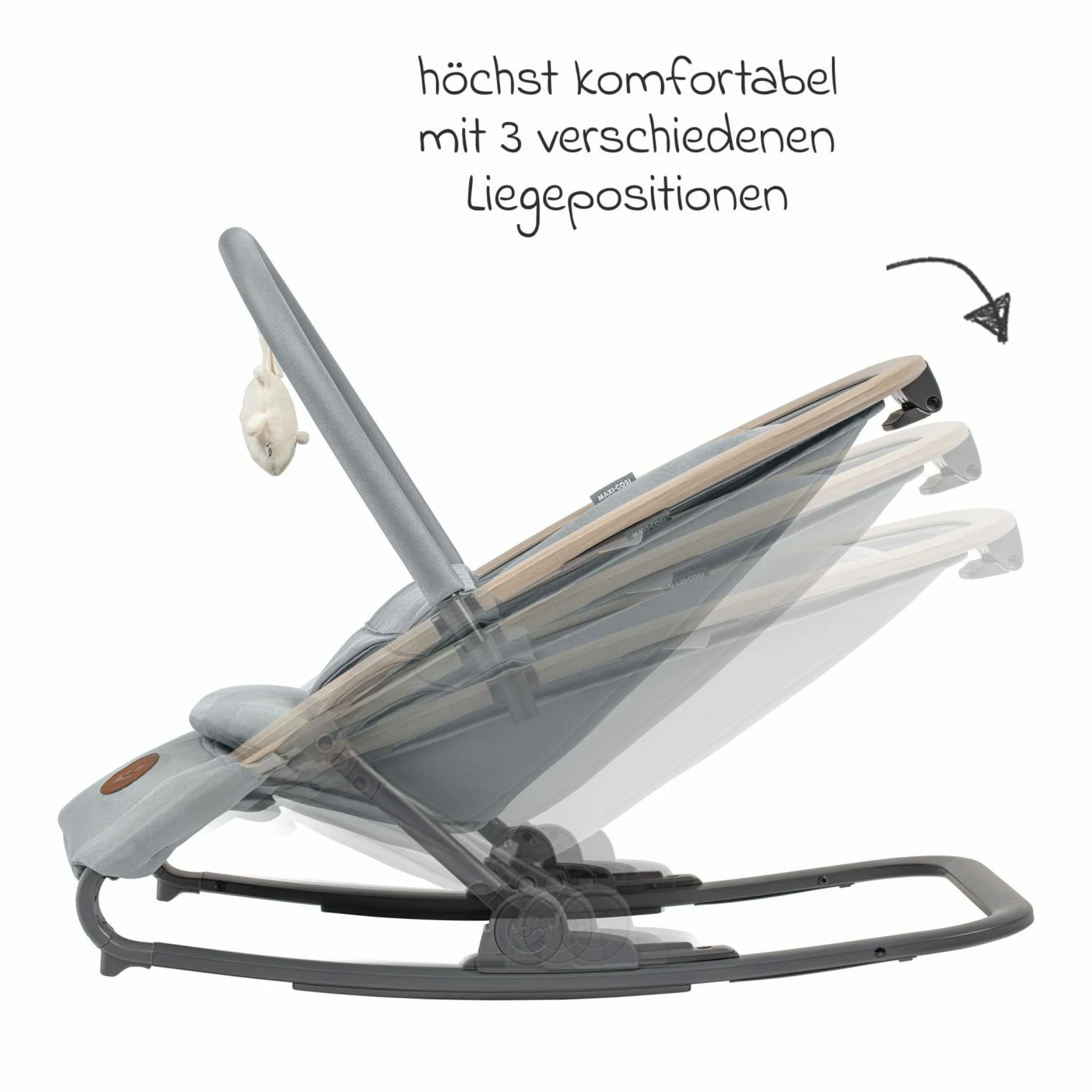 2-in-1 Babywippe Kori ab der Geburt mit Neugeborenen-Inlay nur 2,3 kg leicht - Beyound - Grey Eco - Kollektion 2025