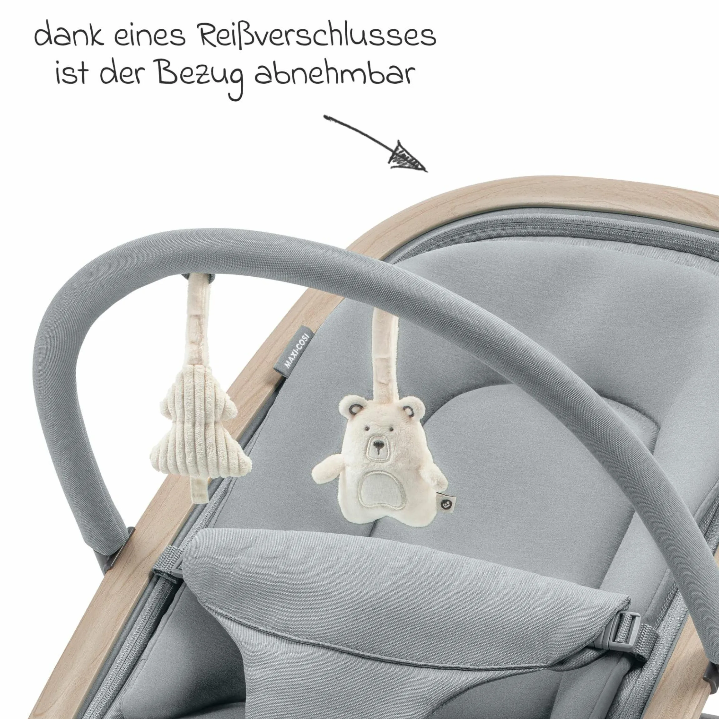 2-in-1 Babywippe Kori ab der Geburt mit Neugeborenen-Inlay nur 2,3 kg leicht - Beyound - Grey Eco - Kollektion 2025