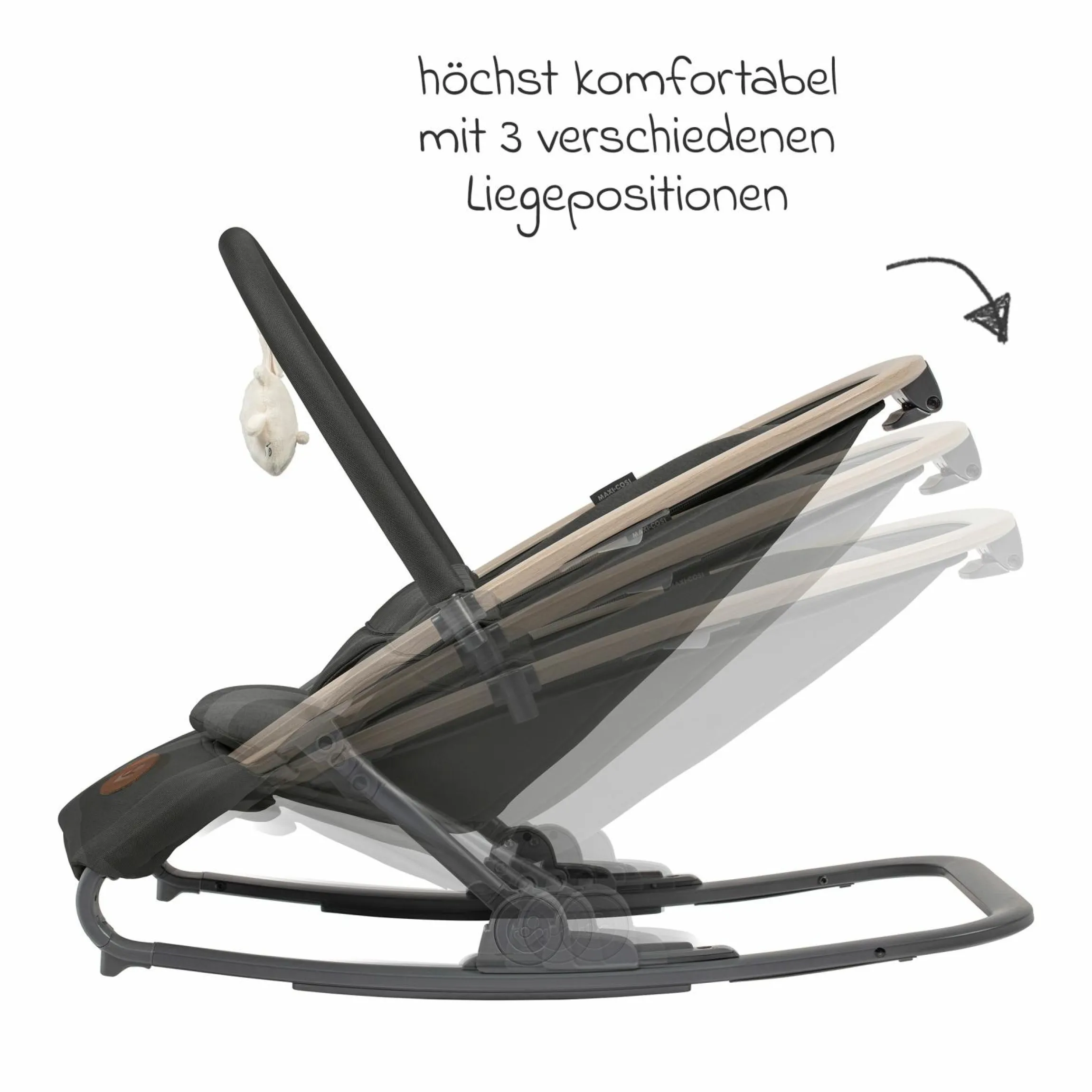 2-in-1 Babywippe Kori ab der Geburt mit Neugeborenen-Inlay nur 2,3 kg leicht - Beyound - Graphite Eco - Kollektion 2025