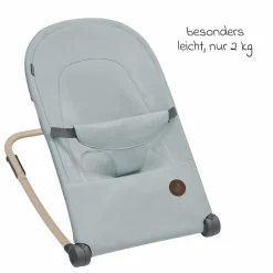 2in1 Babywippe Loa Beyond Eco Care ab Geburt - 6 Monate mit Wippfunktion - federleicht nur 2 kg - Grey - Kollektion 2025