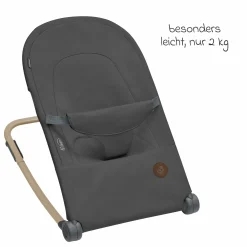 2in1 Babywippe Loa Beyond Eco Care ab Geburt - 6 Monate mit Wippfunktion - federleicht nur 2 kg - Graphite - Kollektion 2025
