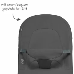 2in1 Babywippe Loa Beyond Eco Care ab Geburt - 6 Monate mit Wippfunktion - federleicht nur 2 kg - Graphite - Kollektion 2025