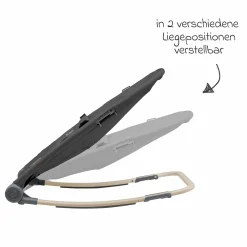 2in1 Babywippe Loa Beyond Eco Care ab Geburt - 6 Monate mit Wippfunktion - federleicht nur 2 kg - Graphite - Kollektion 2025