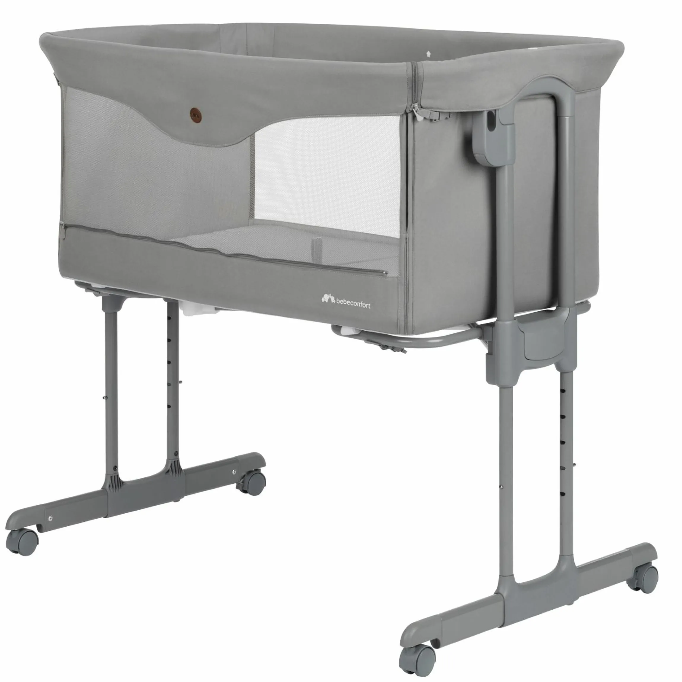 2in1 Beistellbett & Stubenwagen Amara ab Geburt bis 9 kg mit Matratze inkl. Reisetasche - Tinted Gray