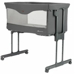 2in1 Beistellbett & Stubenwagen Amara ab Geburt bis 9 kg mit Matratze inkl. Reisetasche - Tinted Graphite