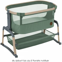 2-in-1 Beistellbett Iora Air mit Schaukelfunktion, atmungsaktive Stoffe, klappbar, inkl. Matratze & Reisetasche - Beyond Green - Kollektion 2025