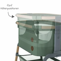 2-in-1 Beistellbett Iora Air mit Schaukelfunktion, atmungsaktive Stoffe, klappbar, inkl. Matratze & Reisetasche - Beyond Green - Kollektion 2025