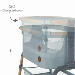 2-in-1 Beistellbett Iora Air mit Schaukelfunktion, atmungsaktive Stoffe, klappbar, inkl. Matratze & Reisetasche - Beyond Grey - Kollektion 2025