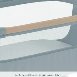 2-in-1 Beistellbett Iora Air mit Schaukelfunktion, atmungsaktive Stoffe, klappbar, inkl. Matratze & Reisetasche - Beyond Grey - Kollektion 2025