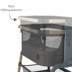 2-in-1 Beistellbett Iora Air mit Schaukelfunktion, atmungsaktive Stoffe, klappbar, inkl. Matratze & Reisetasche - Beyond Graphite - Kollektion 2025