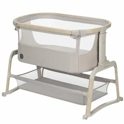 2-in-1 Beistellbett Iora Air mit Schaukelfunktion, atmungsaktive Stoffe, klappbar, inkl. Matratze & Reisetasche - Classic Beige Eco FR - Kollektion 2025