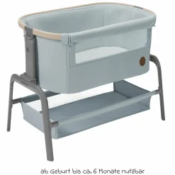 2-in-1 Beistellbett Iora klappbar, inkl. Matratze & Reisetasche - Beyound - Grey Eco - Kollektion 2025