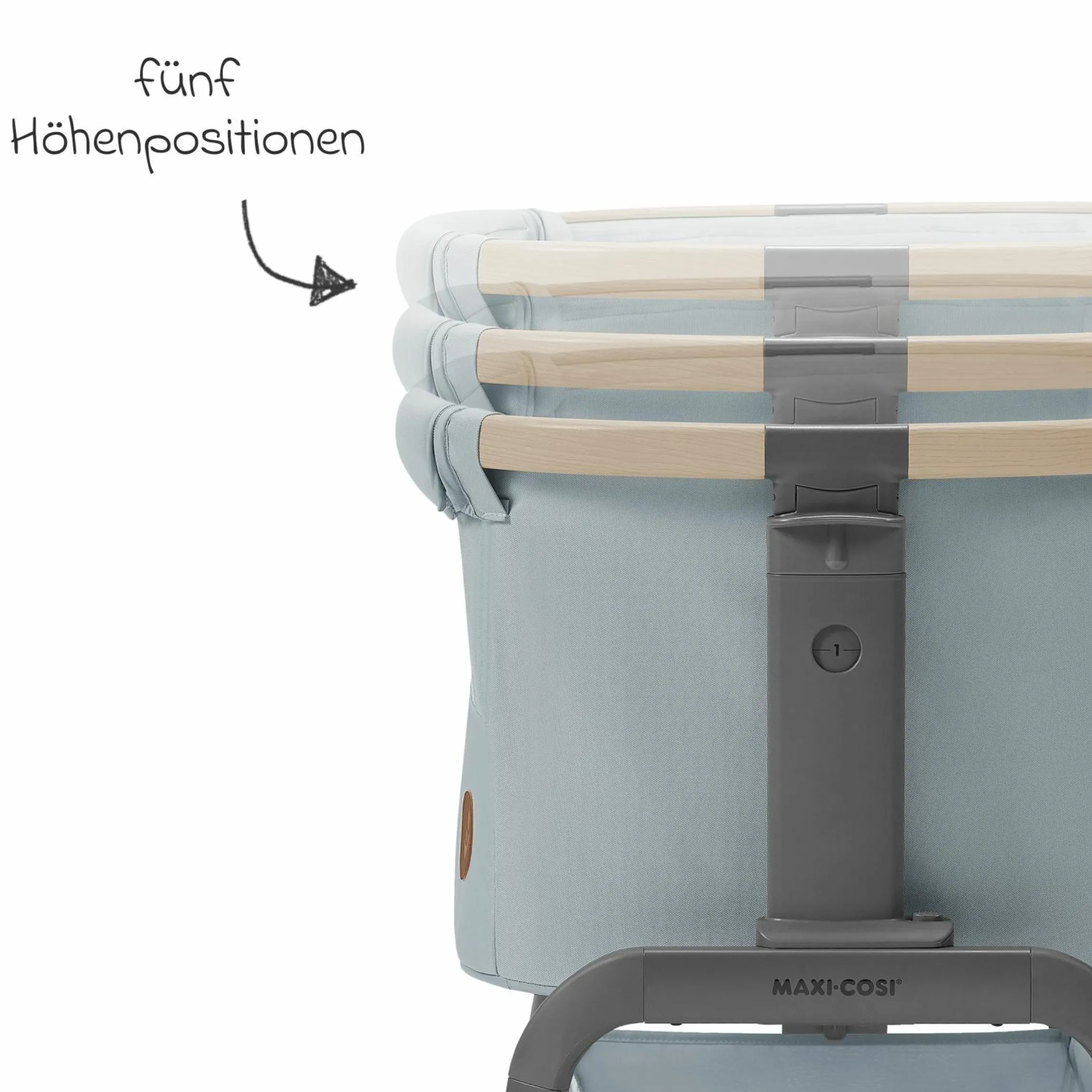 2-in-1 Beistellbett Iora klappbar, inkl. Matratze & Reisetasche - Beyound - Grey Eco - Kollektion 2025