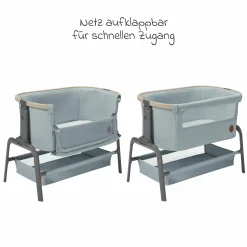 2-in-1 Beistellbett Iora klappbar, inkl. Matratze & Reisetasche - Beyound - Grey Eco - Kollektion 2025