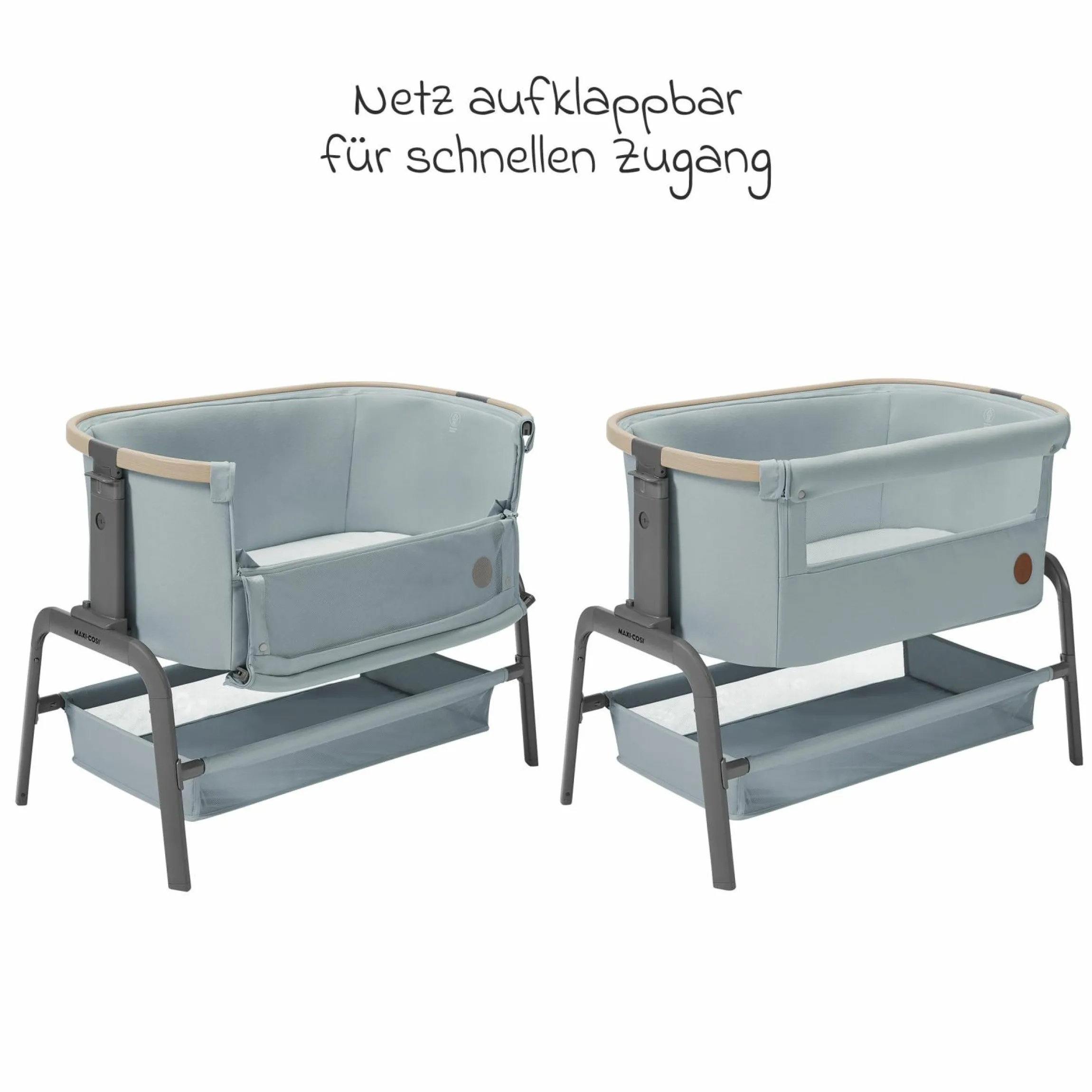 2-in-1 Beistellbett Iora klappbar, inkl. Matratze & Reisetasche - Beyound - Grey Eco - Kollektion 2025