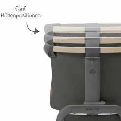 2-in-1 Beistellbett Iora klappbar, inkl. Matratze & Reisetasche - Beyound - Graphite Eco - Kollektion 2025