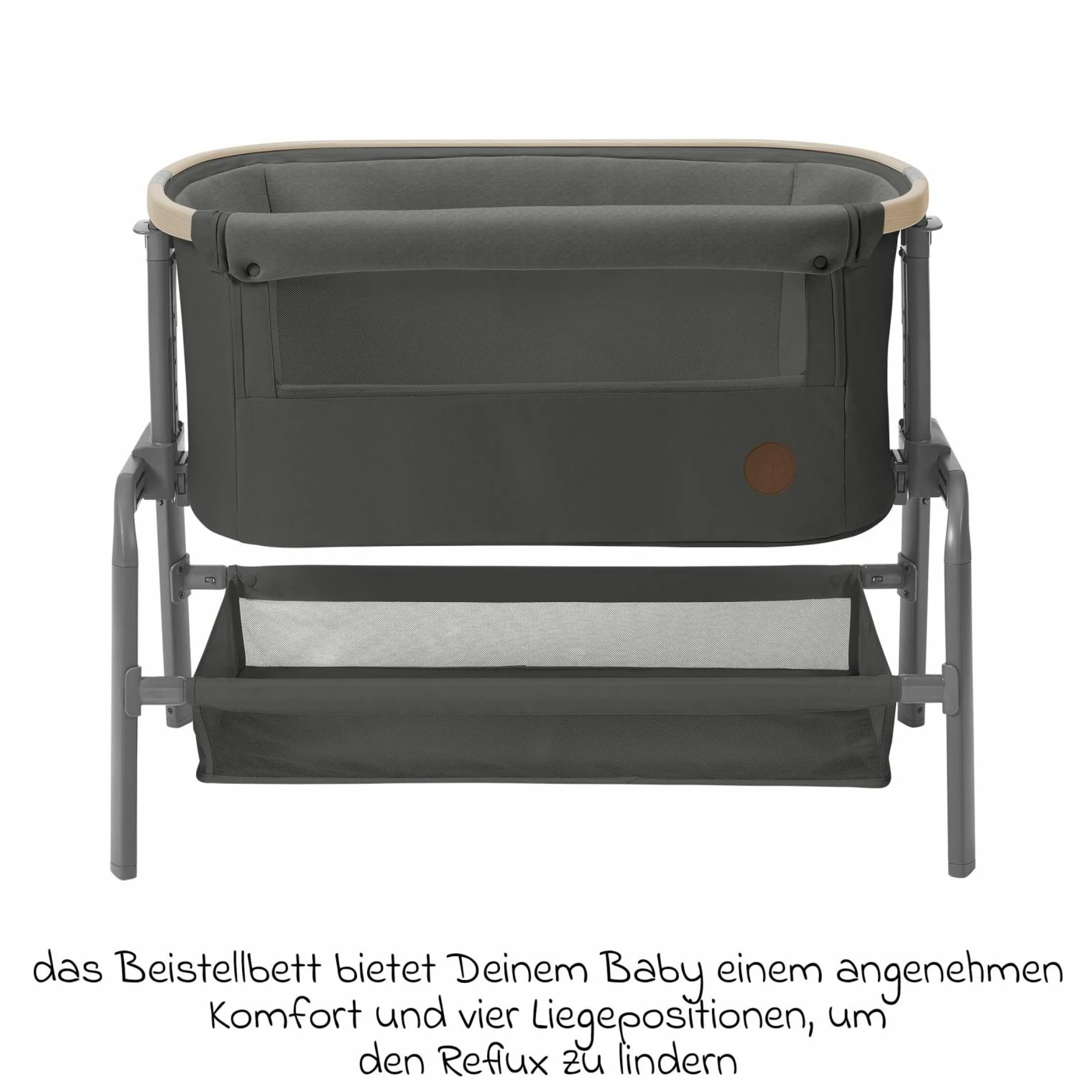 2-in-1 Beistellbett Iora klappbar, inkl. Matratze & Reisetasche - Beyound - Graphite Eco - Kollektion 2025